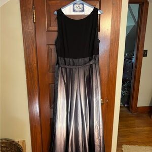 SLNY Black and Silver Maxi Dress